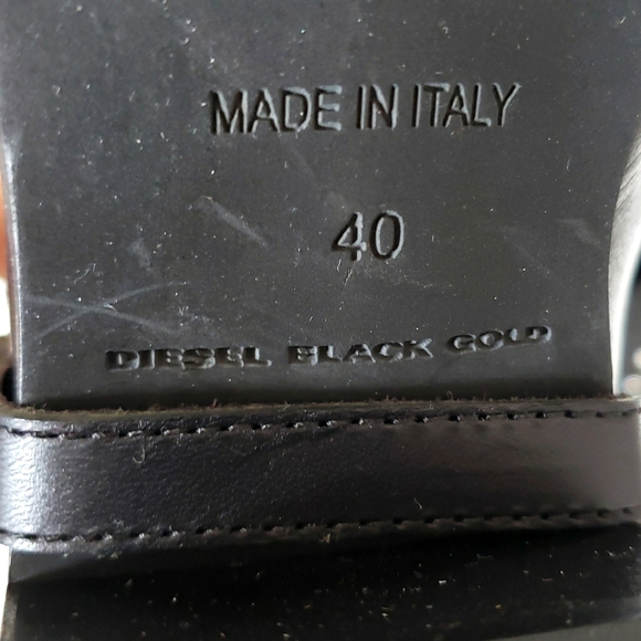 Diesel Black Gold Leather Ankle Biker Boots Chrome Hardware Women Size 40 NWT - Picture 7 of 9